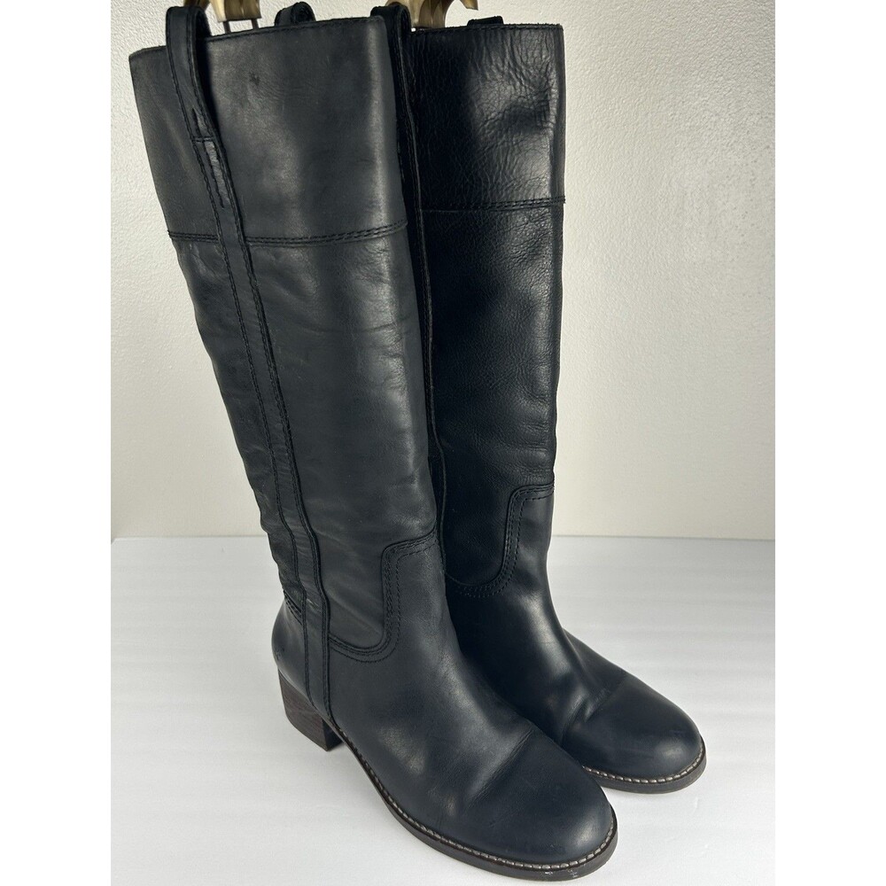 Lucky brand Hybiscus Knee High Leather riding Boot Size 8 Black